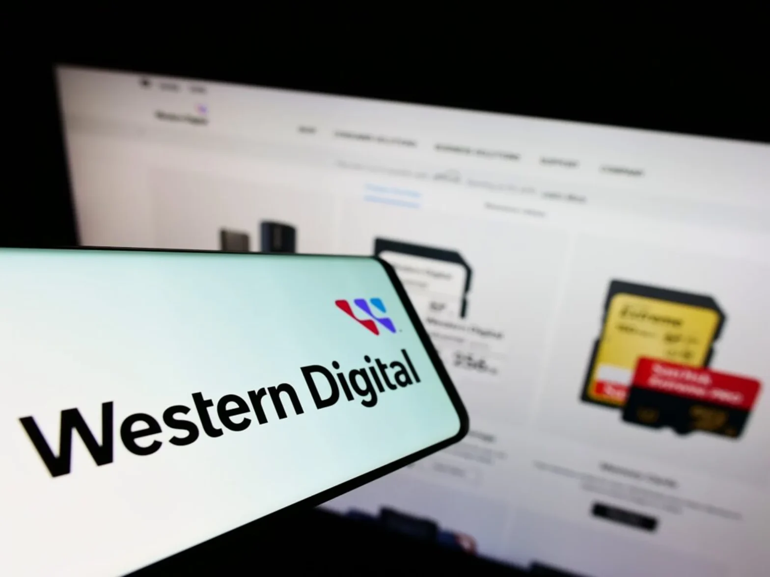 Mobile phone displaying western digital